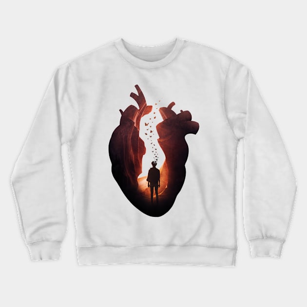 Flickering Heart Crewneck Sweatshirt by enkeldika2